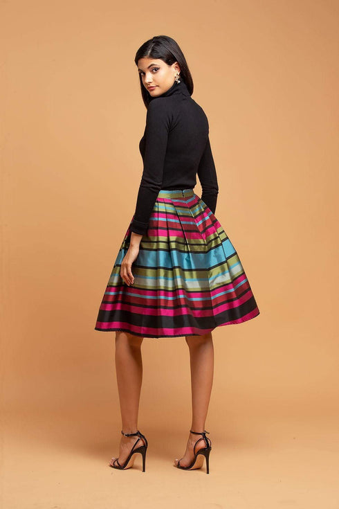 Stripe Taffeta Skirt